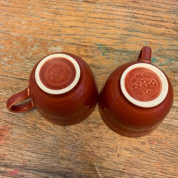 Fiestaware paprika set of 2 retro tea cups - Picture 4 of 4